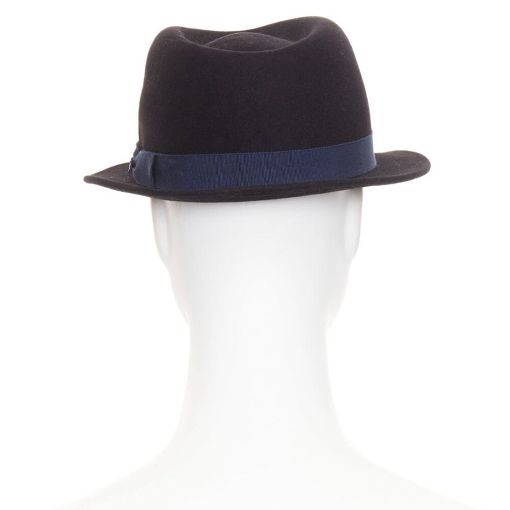Chanel Rabbit Felt Navy Ribbon Fedora - Picture 6 of 8